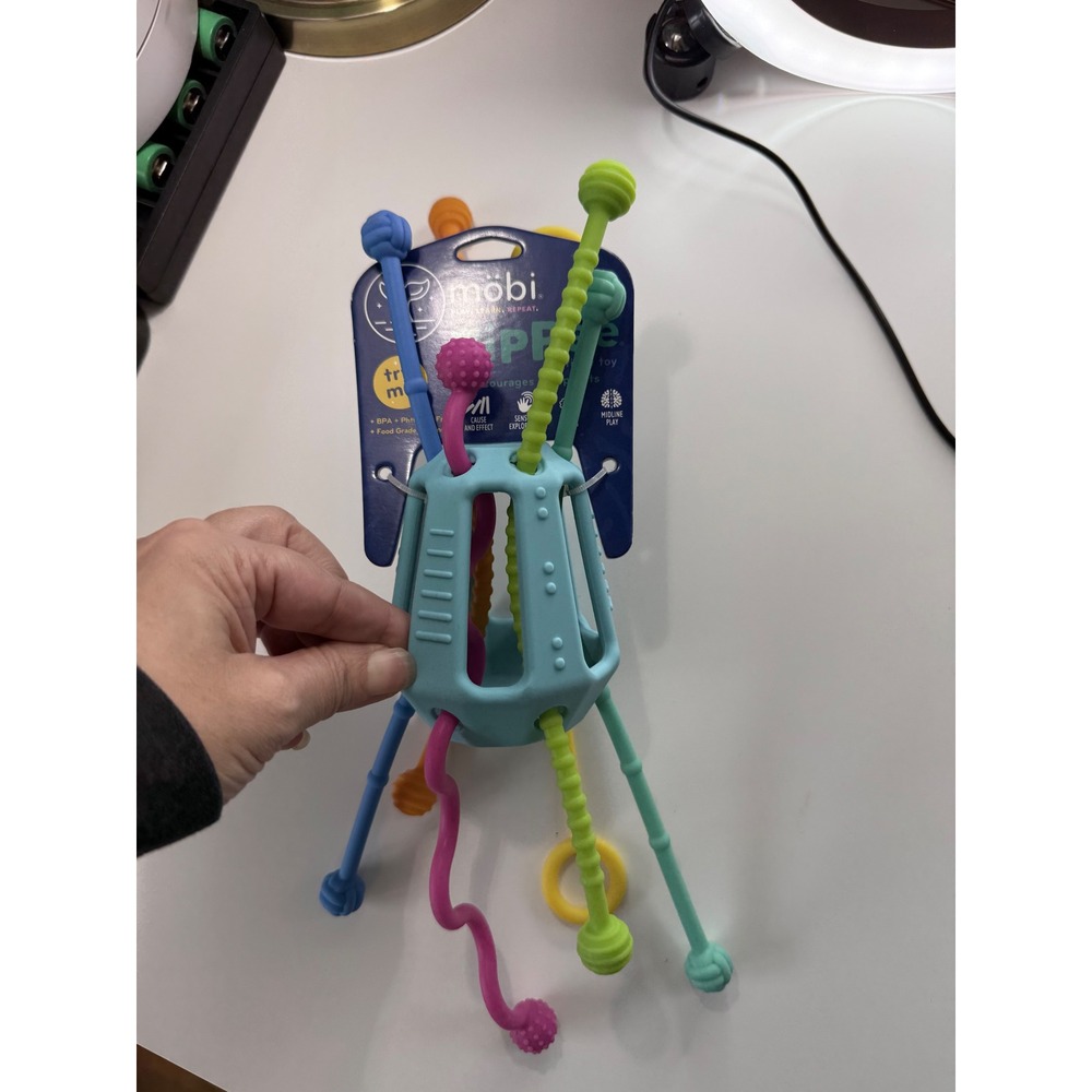 Mobi Zippee Activity Toy for Babies 18 Months BPA Free‎ Textured Cords